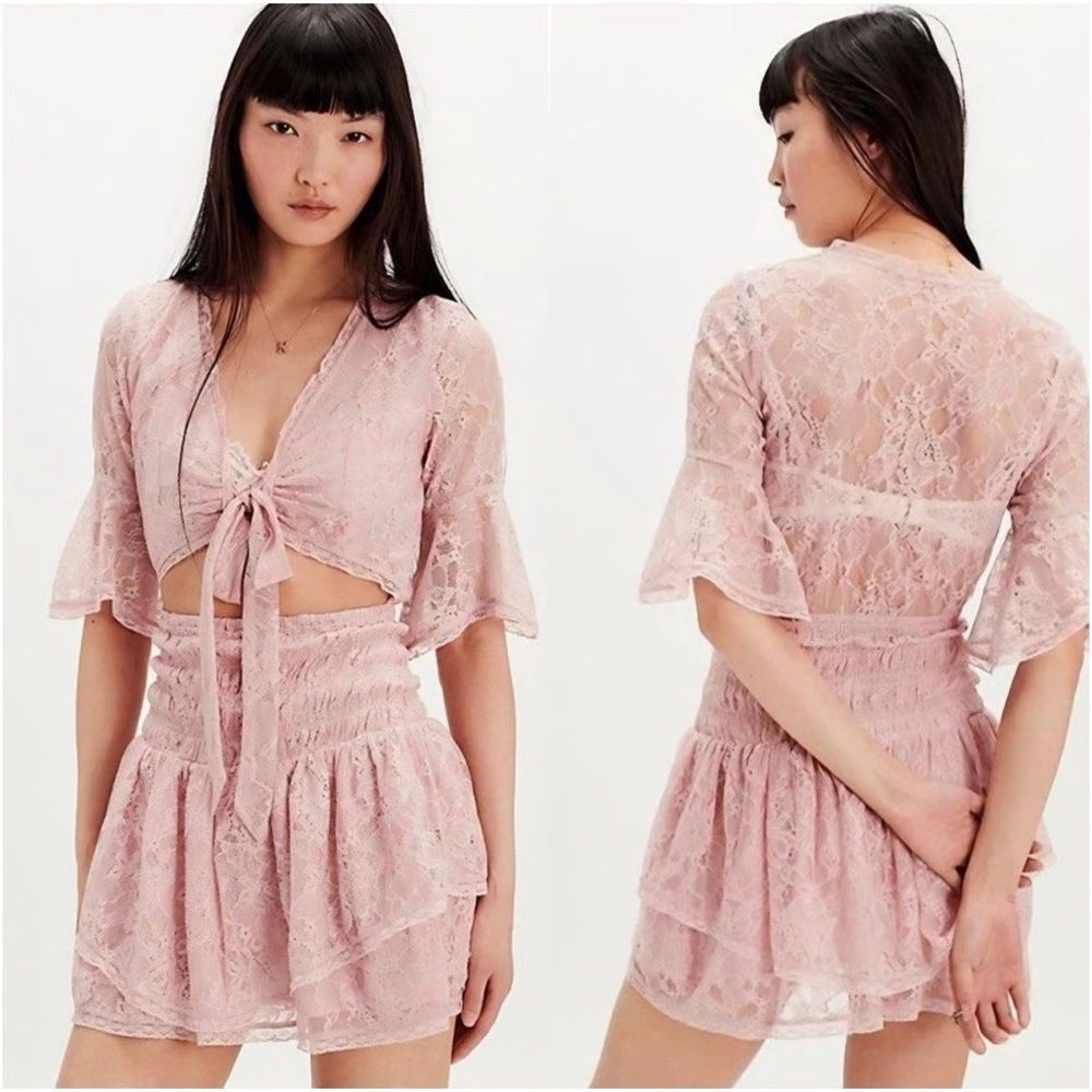 Free People Reversible Lala Lace Mini Dress Pink Various Sizes NWT MSRP $128